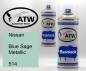 Preview: Nissan, Blue Sage Metallic, 514: 400ml Sprühdose + 400ml Klarlack - Set, von ATW Autoteile West.